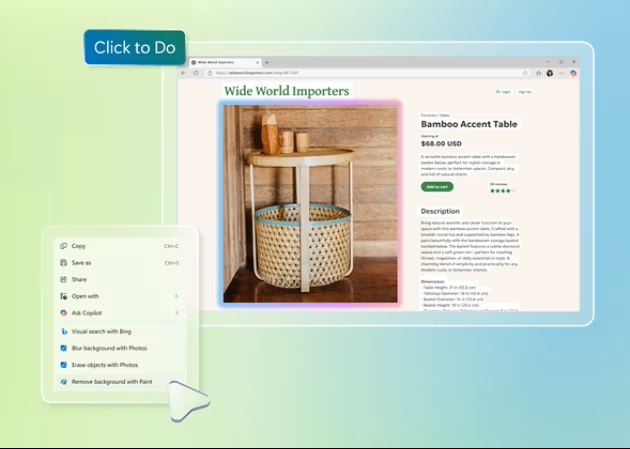 Click to Do mockup